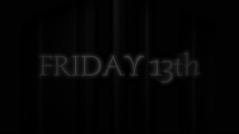 friday 13th text with light effect on black space