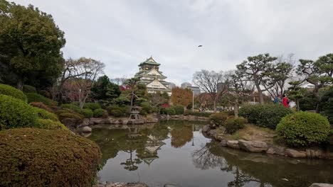 peaceful garden scene with a traditional pagoda