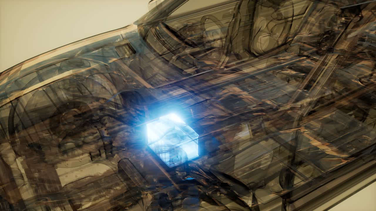 자동차 배터리가 자동차에서 보입니다.