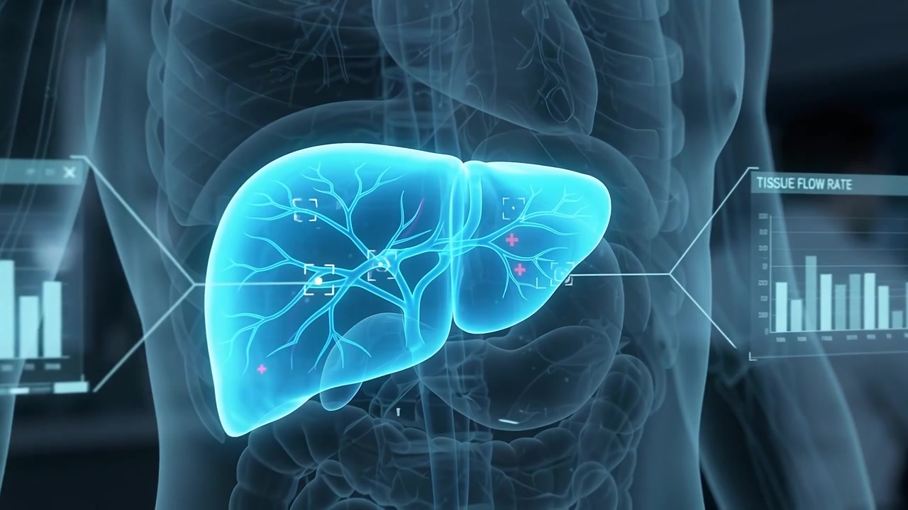 Digital Holographic Scan of Human Liver in Medical Laboratory