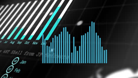 animación del procesamiento de datos financieros a través de la red