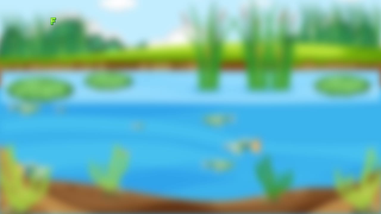 animación educativa que representa las etapas del ciclo de vida de la rana.