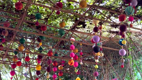 vibrant ornaments sway gently in the breeze