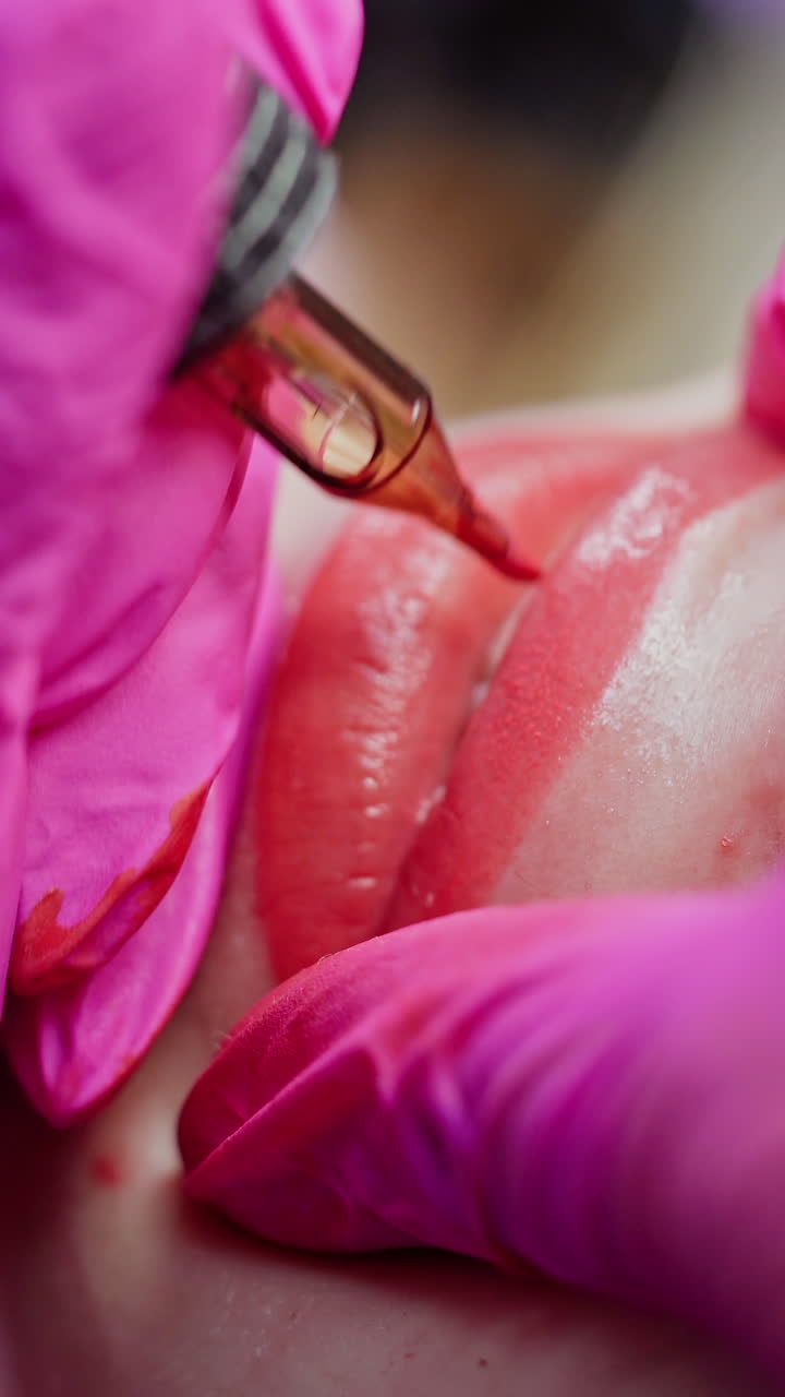 Makeup in beauty salon. Permanent makeup, treatment in beauty salon