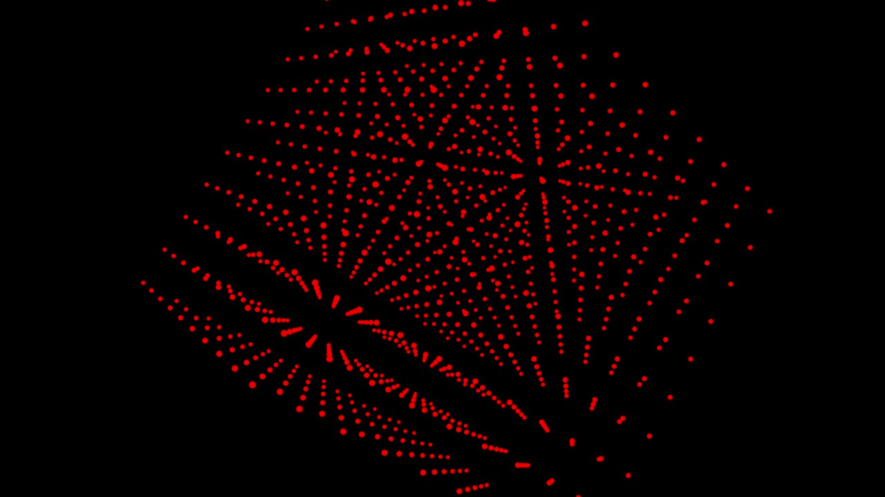 3d cube of black particles rotating on a diagonal on a white background.