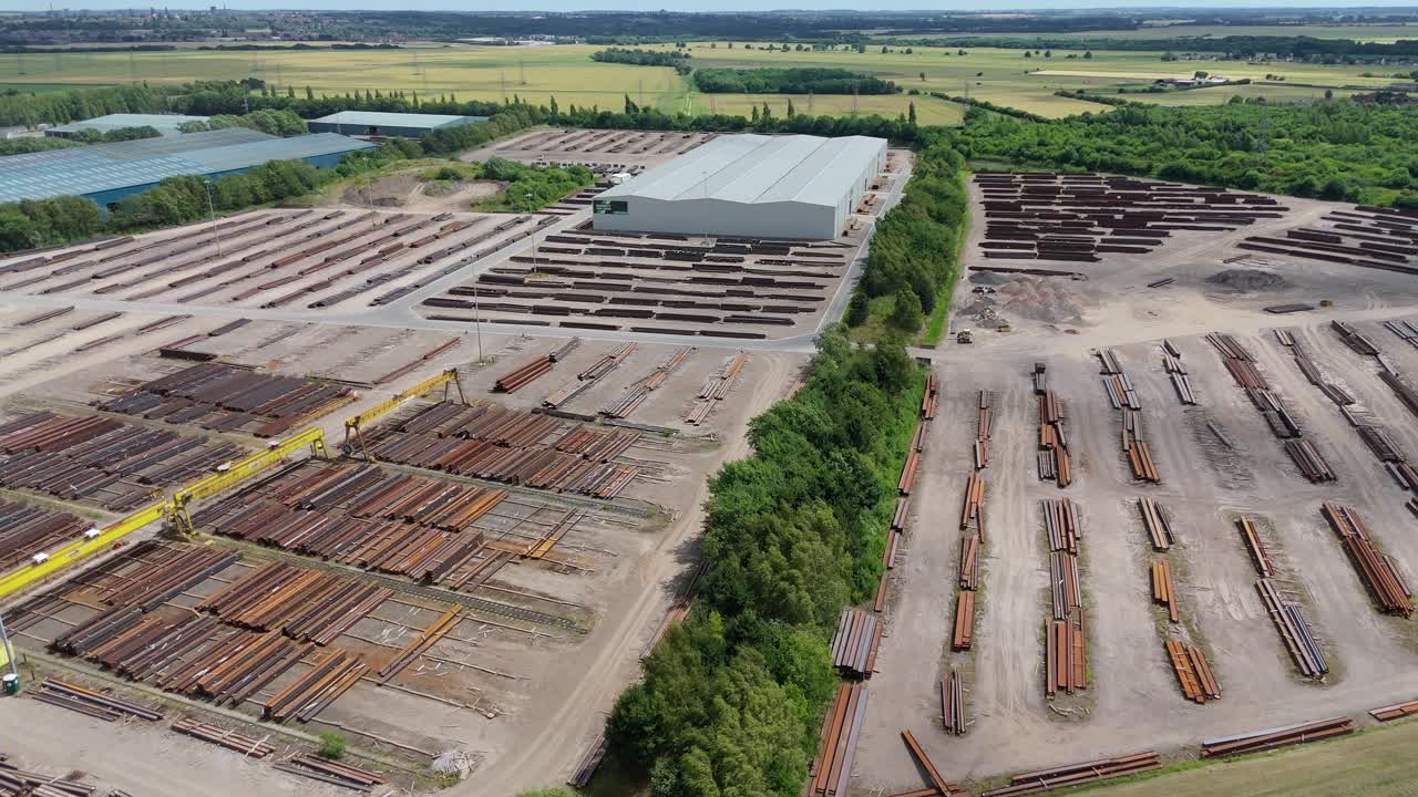Industrial River Port Along the River Trent with Import Export Activity and Container Ships from Above