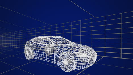 3d technical drawing of car 4k