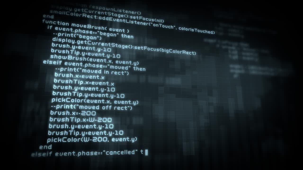 code de programme en boucle. multicolore. 4 vidéos dans 1 fichier.