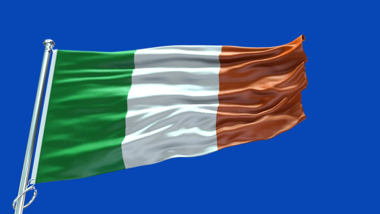 4k bandera muy detallada de irlanda - bandera de irlanda alto detalle - bandera nacional de irlanda patrón de ondas elementos en bucle