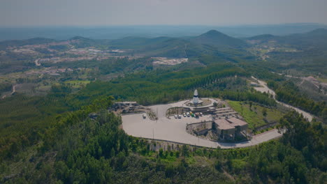 geodesic center of portugal in vila de rei aerial wide shot