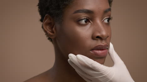 woman having a facial check-up