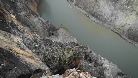 Blick-Von-Der-Klippe-Zum-Fluss-Unten