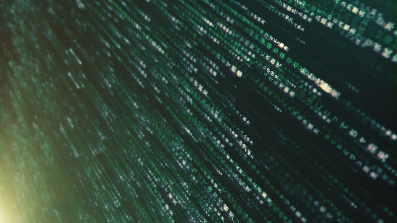 Data matrix simulation UI with cutting-edge digital environment with a dynamic and immersive display of interconnected data matrix information networks systems background