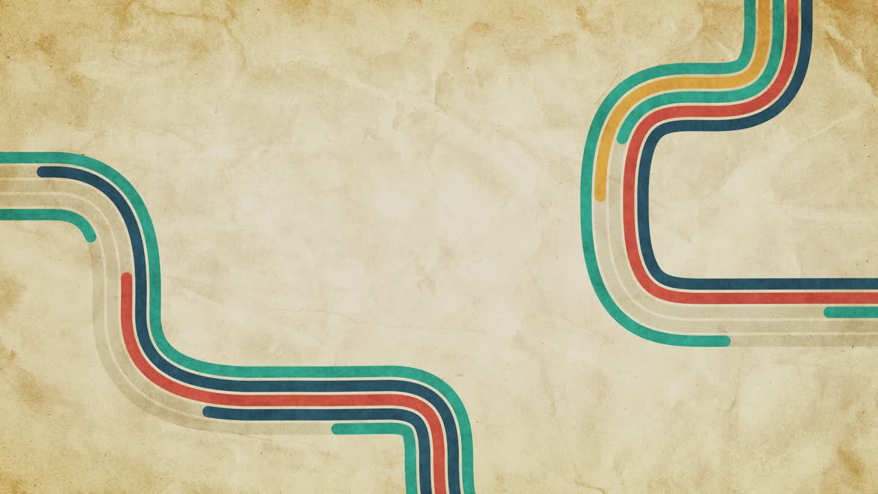 Animated Retro Stripes on Vintage Crumpled Paper Background