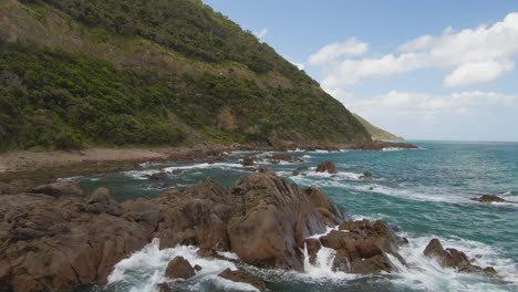 4K-Aerial-rocky-coast-of-south-Australia---Drone-dolly-in-shot