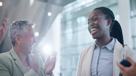 business people, applause and group celebration