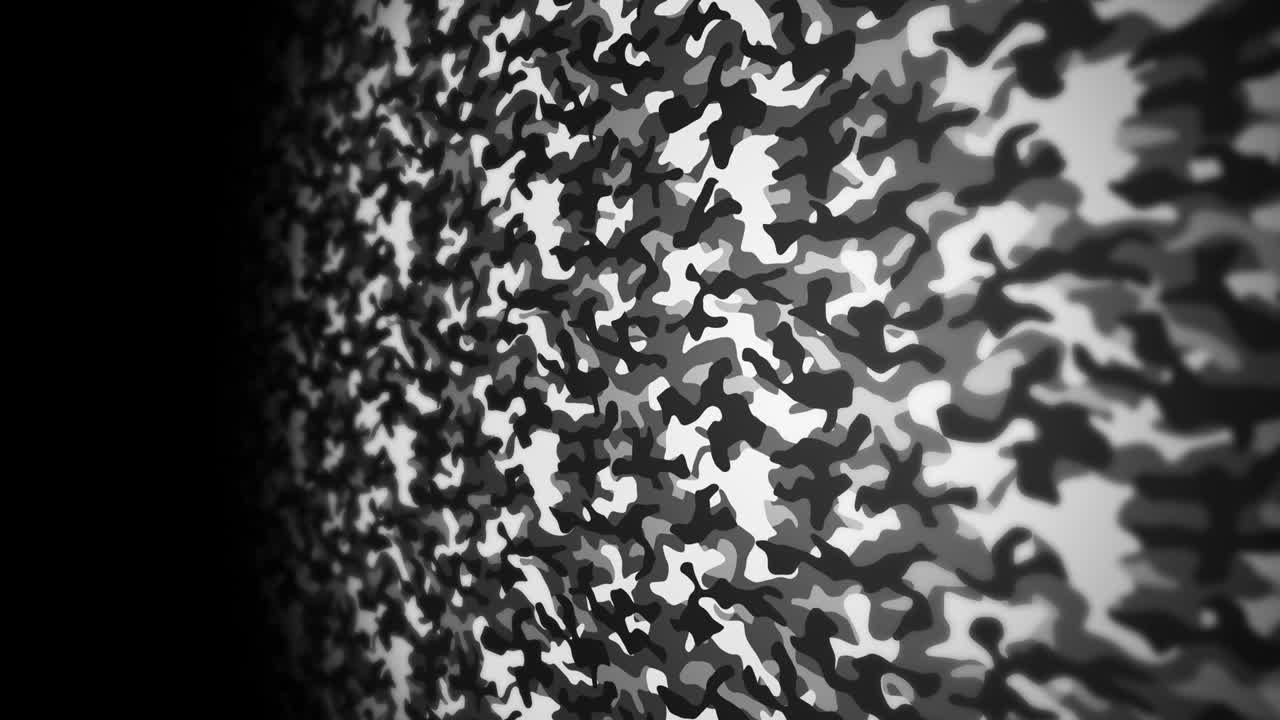 белый камуфляжный рисунок фона. концепция военной униформы. абстрактная линия и волновая текстура. циклная анимация.