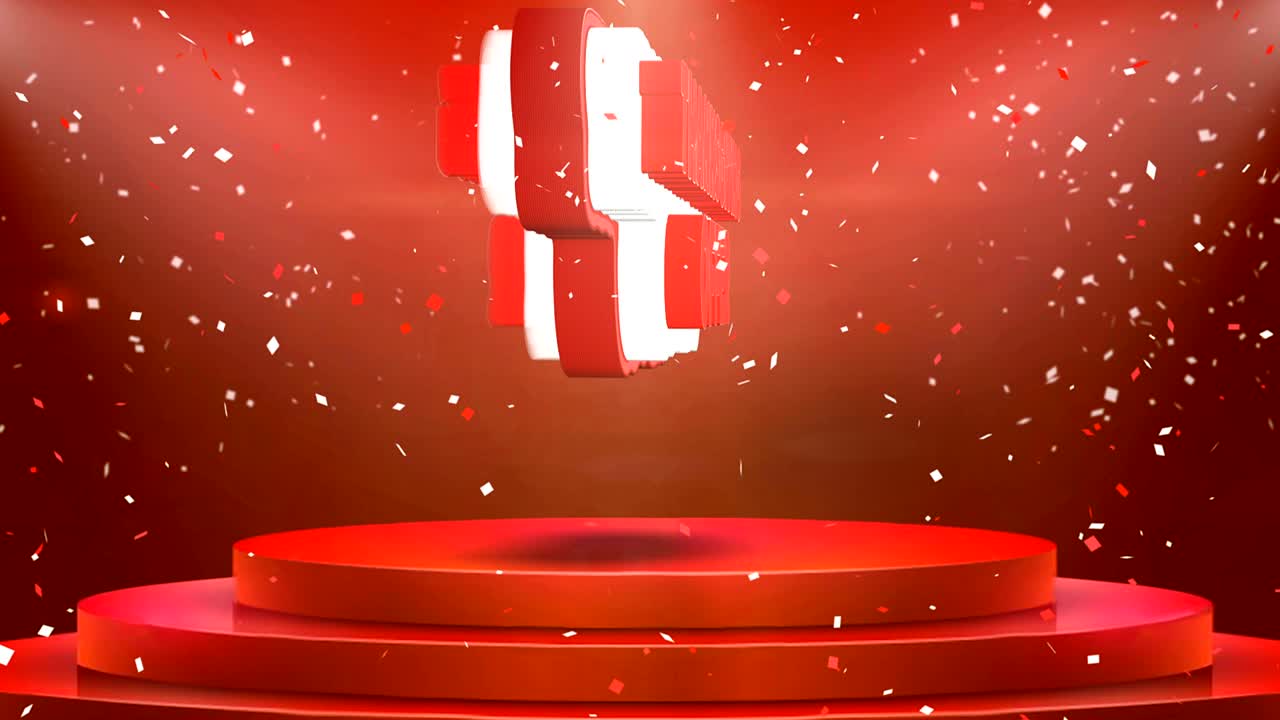 추수감사절 선물 텍스트 애니메이션 무대 포디움 콘페티 루프 애니메이션