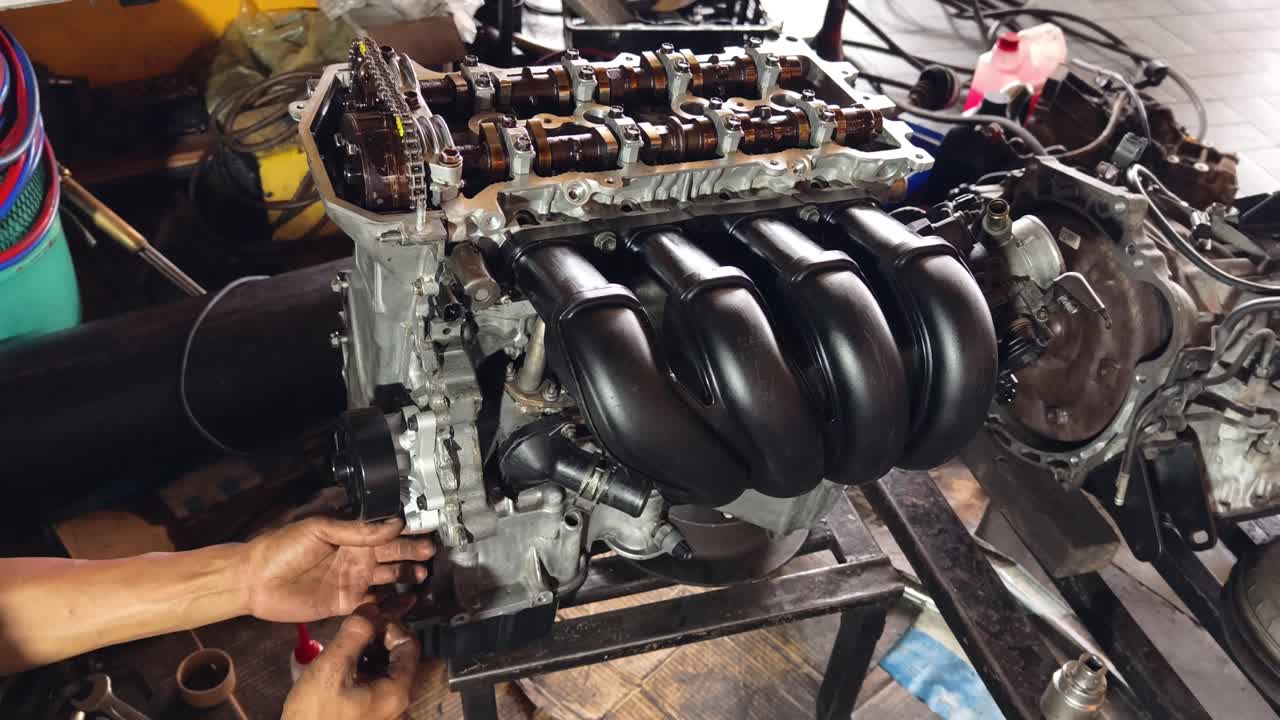 Car Engine Repair in Progress