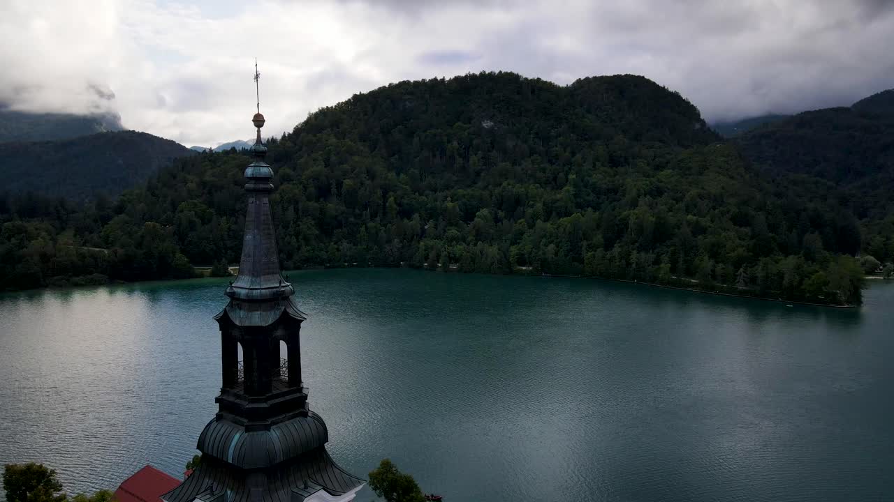 Slovenia Lake Bled Aerial Drone 9.mp4