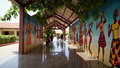 african cultural corridor with murals