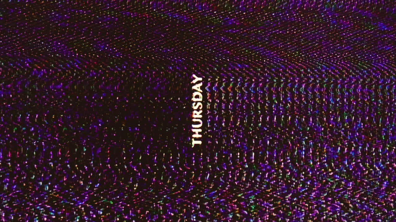 jueves día vertical de la semana glitches y tartamudeos en estilo retro