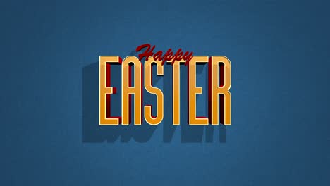 Retro-Happy-Easter-text-on-blue-vintage-texture-in-80s-style