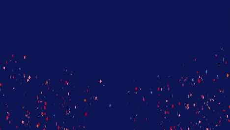 animation of multi coloured confetti against purple background