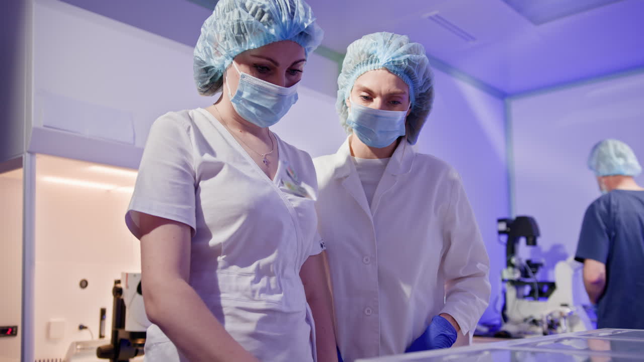 profesionales médicos que trabajan en un laboratorio