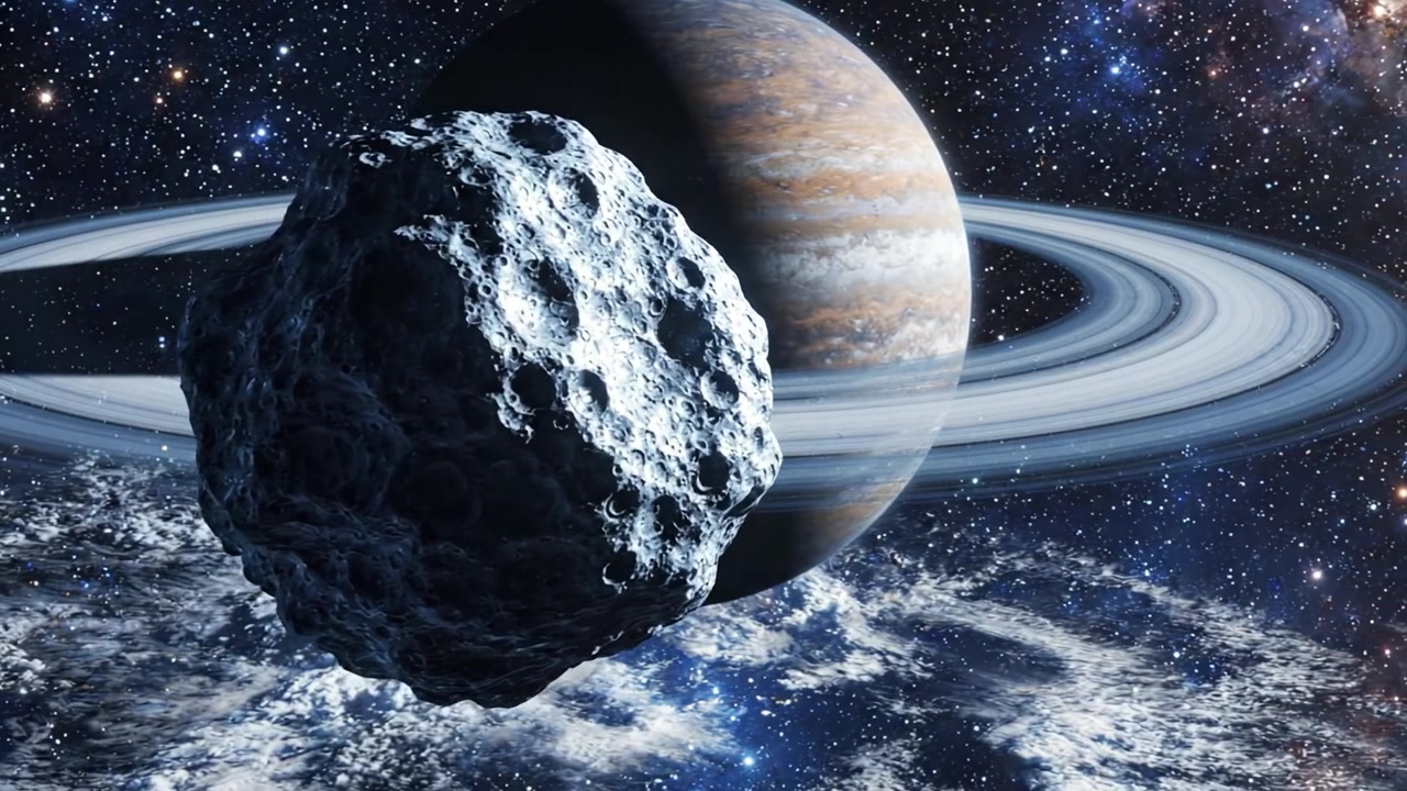 Esplorando la danza cosmica tra asteroidi e pianeti giganti: un viaggio visivo mozzafiato attraverso le profondità dello spazio e del tempo.