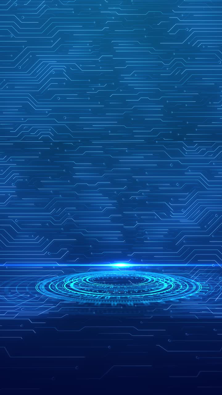 Hologram virtual interface display futuristic blue dynamic abstract digital hud space circles