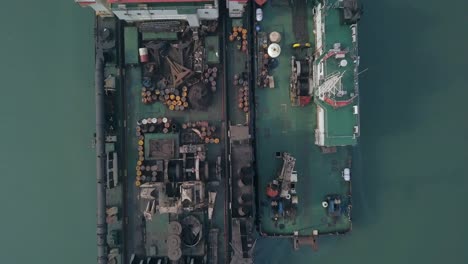 Overhead-View-Of-Cargo-Vessel-Docked-At-Paradip-Port-In-Orissa,-India