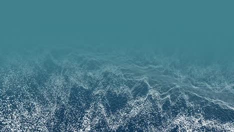 animation of waves of white particles moving on blue background