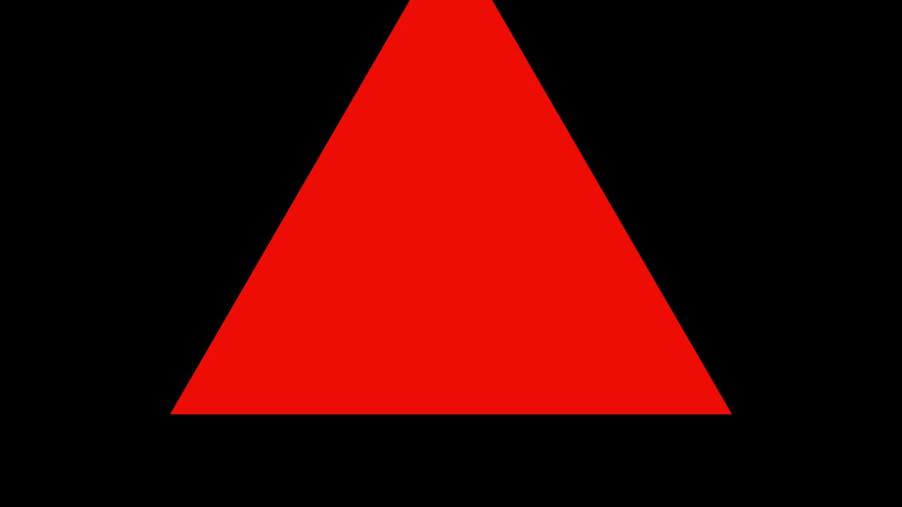 Black background and multiple moving triangles, Zoom in and out repeatedly