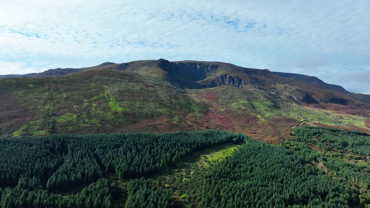 Ireland epic Locations drone flying to Crottys Lake In The Comeragh Mountains Waterford stunning Irish mountain landscapes