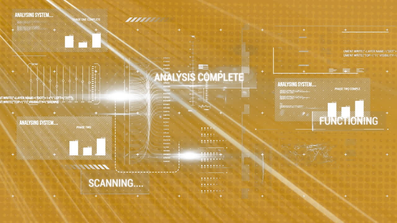 Animation of computing data processing over grid background