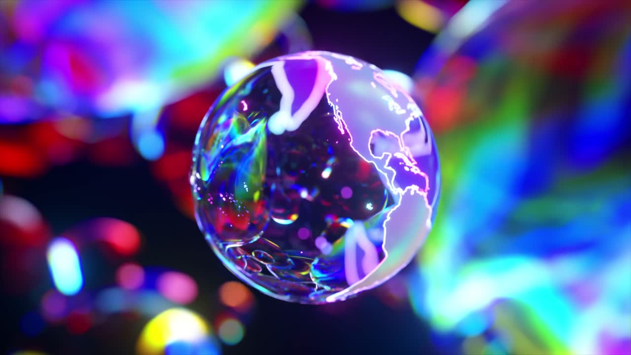 빛나는 네온 지구 지구