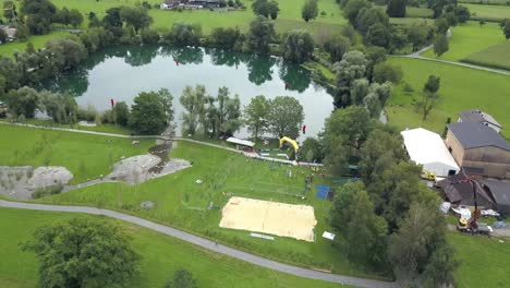 meadows, farms, and trees dot the alpine hinterland where austria, germany, and switzerland meet