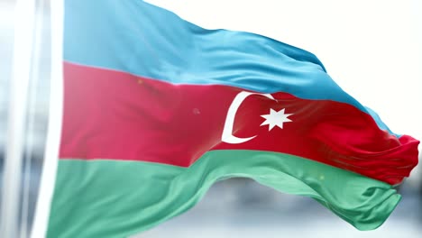 azerbaijan flag slow waving. close up flag waving. seamless loop