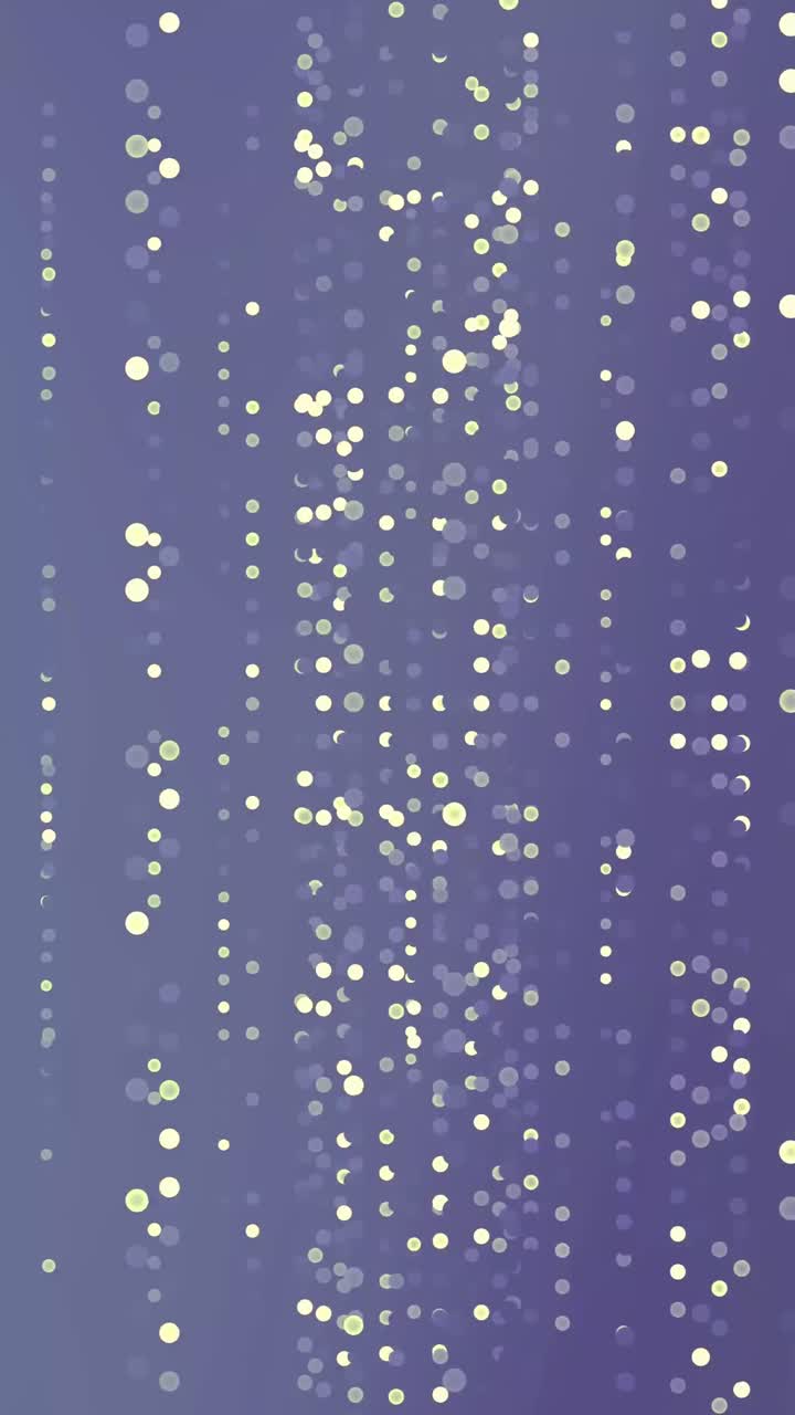 Abstract Vertical Loop of Falling Bokeh Lights on Purple Background