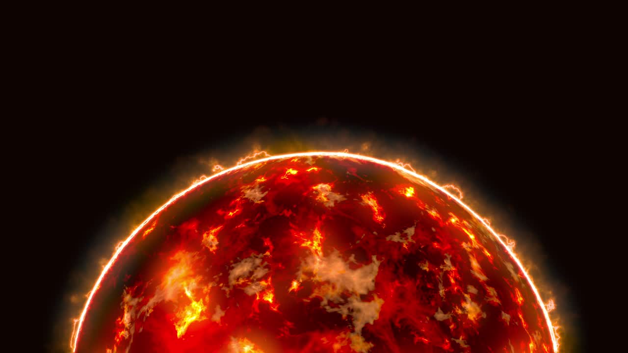 animación de bucle de luz de brillo de la llama fractal del sol