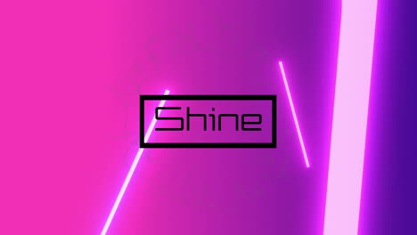 animation of shine text and shapes on pink background