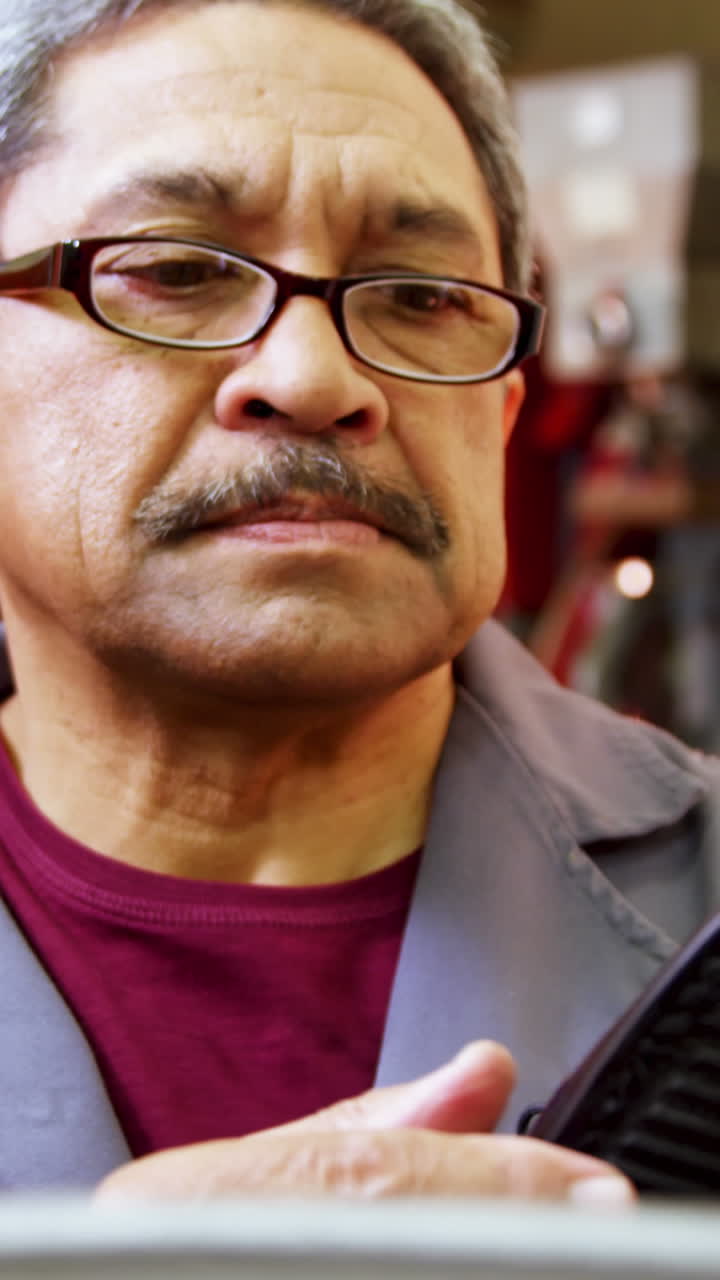 zapatero examinando un zapato