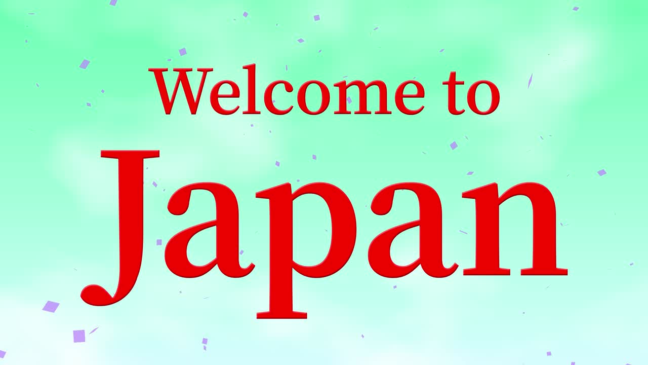 일본에 오신 것을 환영합니다 문자 애니메이션 모션 그래픽