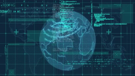 animation of data processing over globe