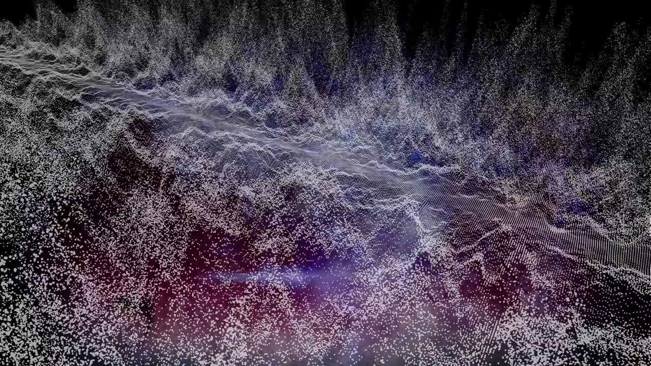 animación de formas blancas sobre fondo rojo