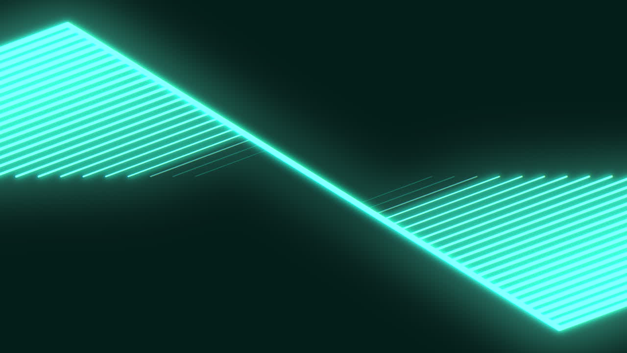 Green neon lines pattern on black gradient 1
