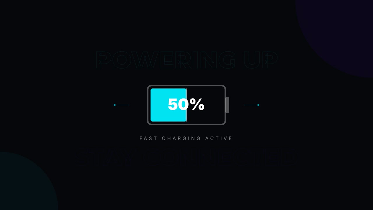 Digital Battery Charging Progress Bar Animation