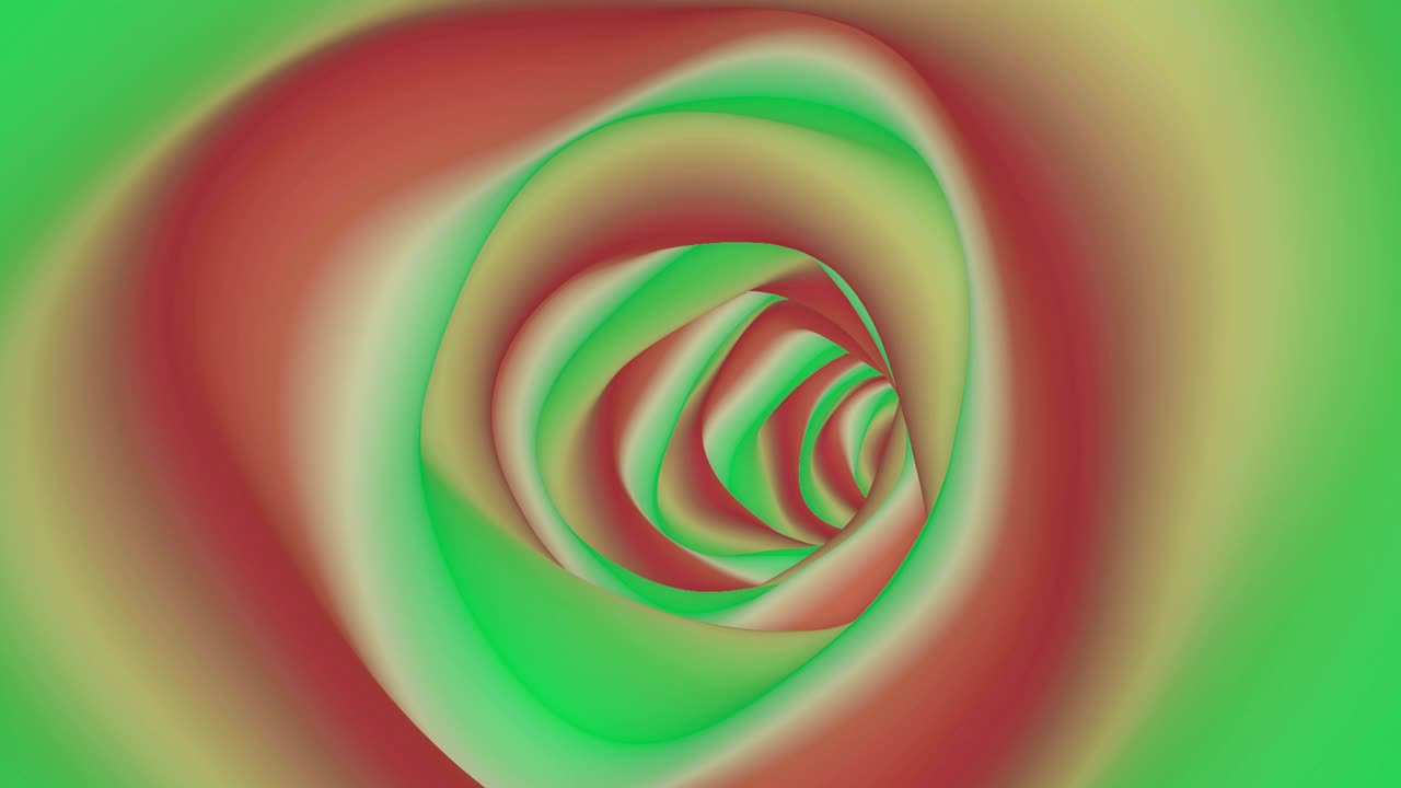 3d red green tunnel. Science futuristic concept. Technology design. Able to loop seamless 4k