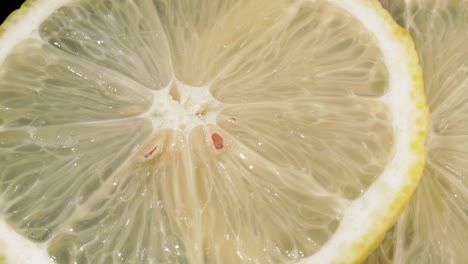 lemon slices close-up. 4k video . citrus fruit.